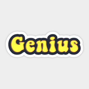 Genius 70s Yellow Retro Fun Humor Sticker